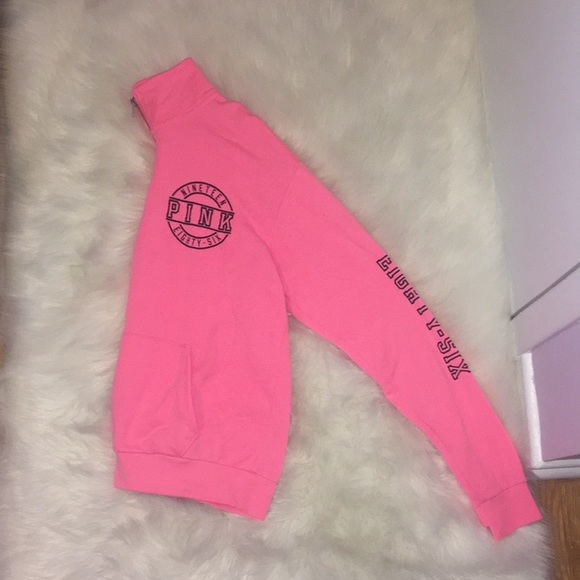 PINK Vintage zip up crew neck - Picture 2 of 4